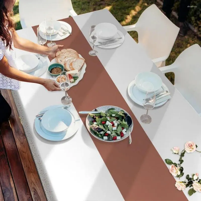 Mantel de plástico, mantel de plástico, punto redondo, a prueba de aceite, impermeable, conjunto desechable para decoraciones para fiesta de boda y cumpleaños