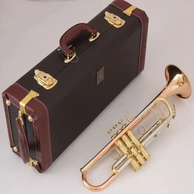 Stradivarius Trumpet LT180S-72 Autentyczny podwójny fosfor Copper B Płaska profesjonalna trąbka Top Musical Instruments Brass