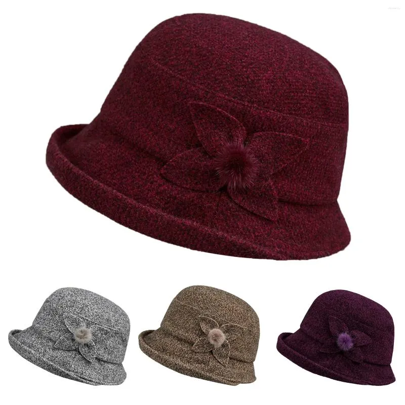 Chapeaux à large bord pour femmes automne et hiver dôme décontracté pêcheur pot chapeau motif léopard seau moelleux avec poche dames