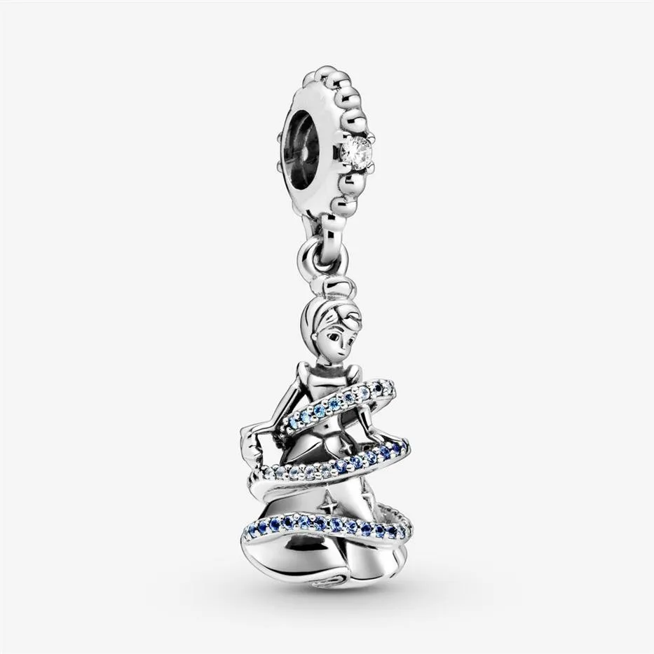 100% 925 srebrne eleganckie eleganckie księżniczki Dangle Charms Fit Oryginalna europejska bransoletka bransoletka moda Wesder Wedding Engagement Jewe210a