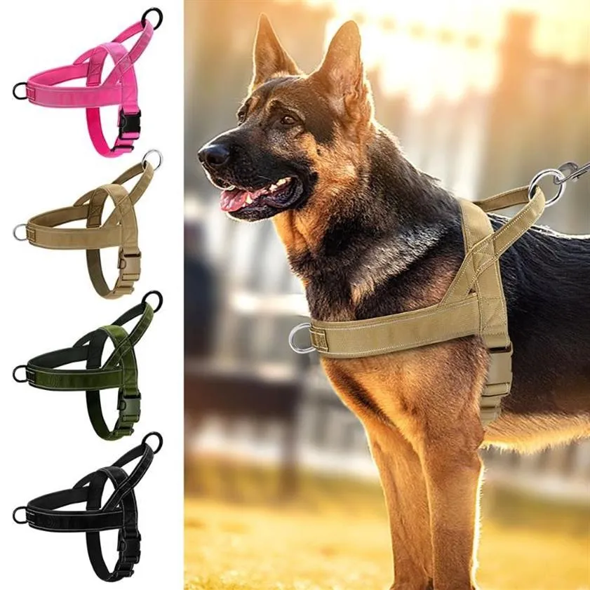 Colliers de chien laisses réfléchissantes sans traction harnais en nylon réglable gilet d'entraînement de marche pour animaux de compagnie pour chiens de taille moyenne Pitbull allemand S218f