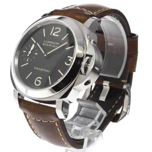 Paneraiwristwatches BP Factory Mens Luminor Watches Pam00466 أسود الاتصال يدويًا متعرجًا عن الساعات الميكانيكية التلقائية الكاملة