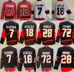 Reverse Retro Hockey 28 Claude Giroux Jersey Man 7 Brady Tkachuk 72 Thomas Chabot 18 Tim Stutzle Stitched For Sport Fans Black Red White Team Pure Cotton Away Sale