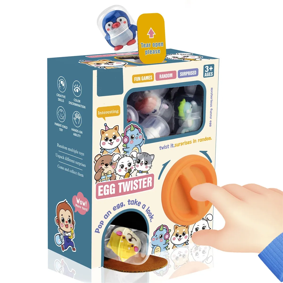 Tools Workshop Kids Toys Gashapon Machines med 6st Random Capsule Egg Twisting Machine Cardbox Surprise Blind 231205