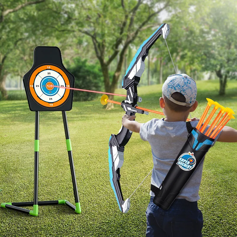 QDRAGON Light-up Archery Set For Kids - 2 Pack Bow & Arrow With 3 Targets, 40 Suction Cup Arrows - Perfect Outdoor Indoor Toy For Ages 4-12