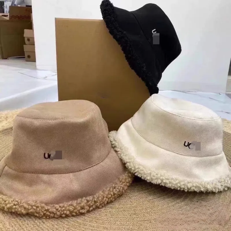 Frauen Designer Winter Wolle Hüte Verdickt Lamm Wolle Doppelseitige Hut Herbst Plüsch Hut Koreanische Version Allgleiches Eimer Hut