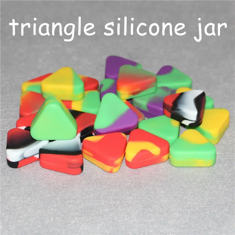 Wholesale nonstick Triangle Silicone Wax Containers Boxes 1.5ml Jars Dry Herb Box Container Dab silicon jar