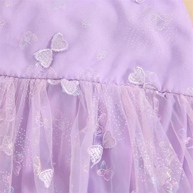 Flicka klänningar spädbarn babykläder ärmlös fjäril broderad mesh tutu tyll romper klänning bodysuit sommarkläder