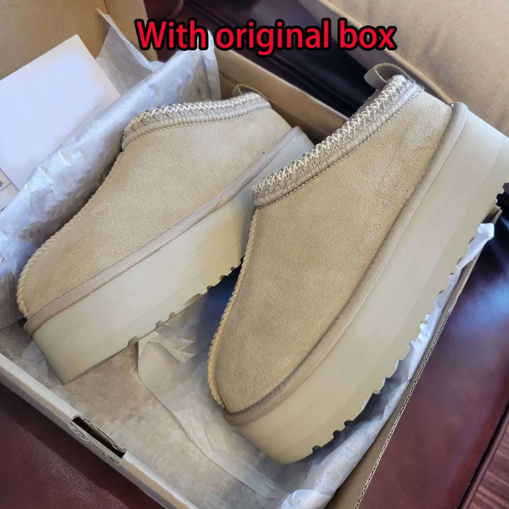 Top Designer Slippers Tazz Slippers Tasman Bont Slippers Klassieke Dikke Bodem Klassiek Mosterdzaad Ultra Mini Platform Laars Instapper Suede Wool Seal Winter Designer Laars