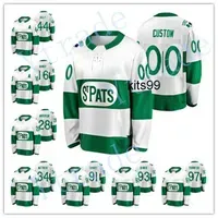 Custom Mens 2021 St. Pats Auston Matthews John Tavares Hockey Jersey Green Throwback Joe Thornton Mitch Marner Morgan Rielly joey anderson