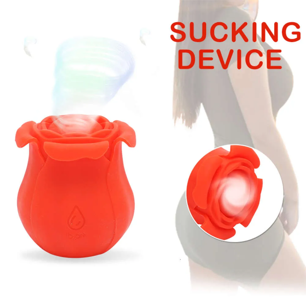 Sex Toy Massager Rose Clitoris Sucking Toy Vibrator Sug Cup Vakuum Nippel Klitoris Stimulator Kvinnlig vuxen Parenhet