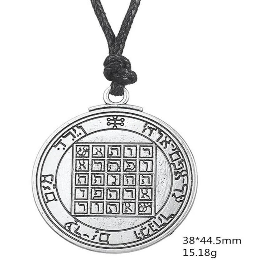 Bijoux religieux Vintage Pentacle de Saturne amulette clé de sceau de salomon pendentif Viking Rune Wicca bijoux 339H
