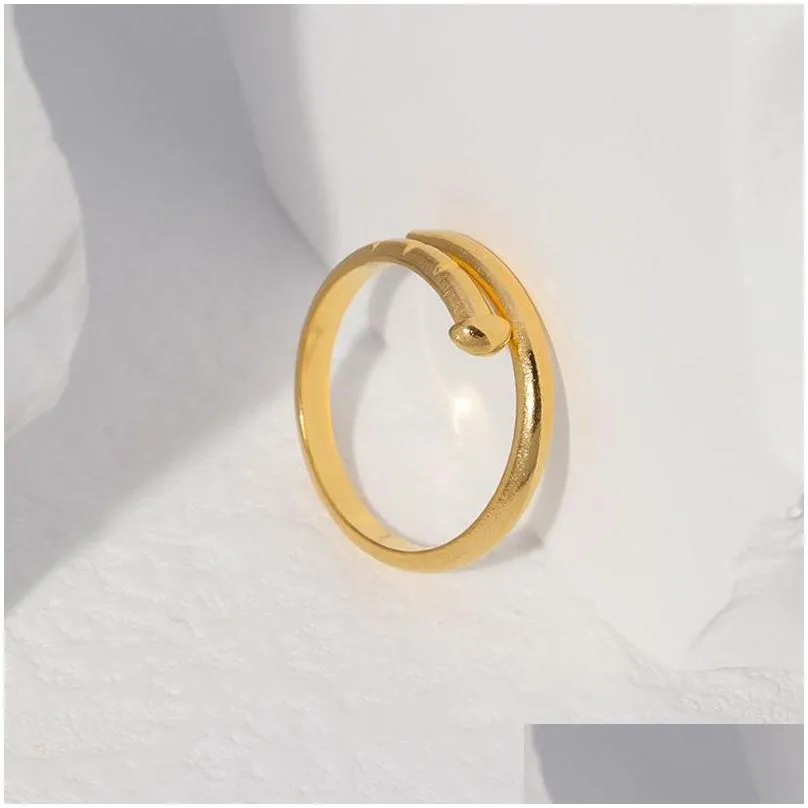 Nail Ring Women Luxury Designer Jewelry Couple Love Rings Stainless Steel Alloy Gold-Plated Process Fashion Accessories Never Fade Not Allergic