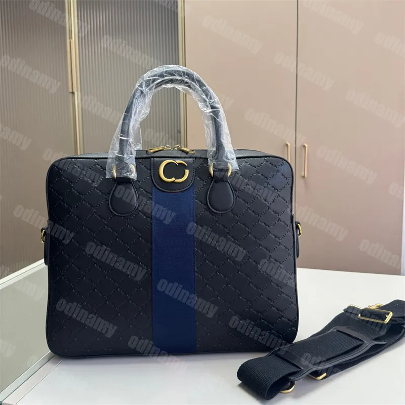 Borsa per laptop di design Valigetta da uomo Borse a tracolla da lavoro Borsa da donna classica a righe Borsa a tracolla in vera pelle Borsa di lusso Borse per computer 3 colori