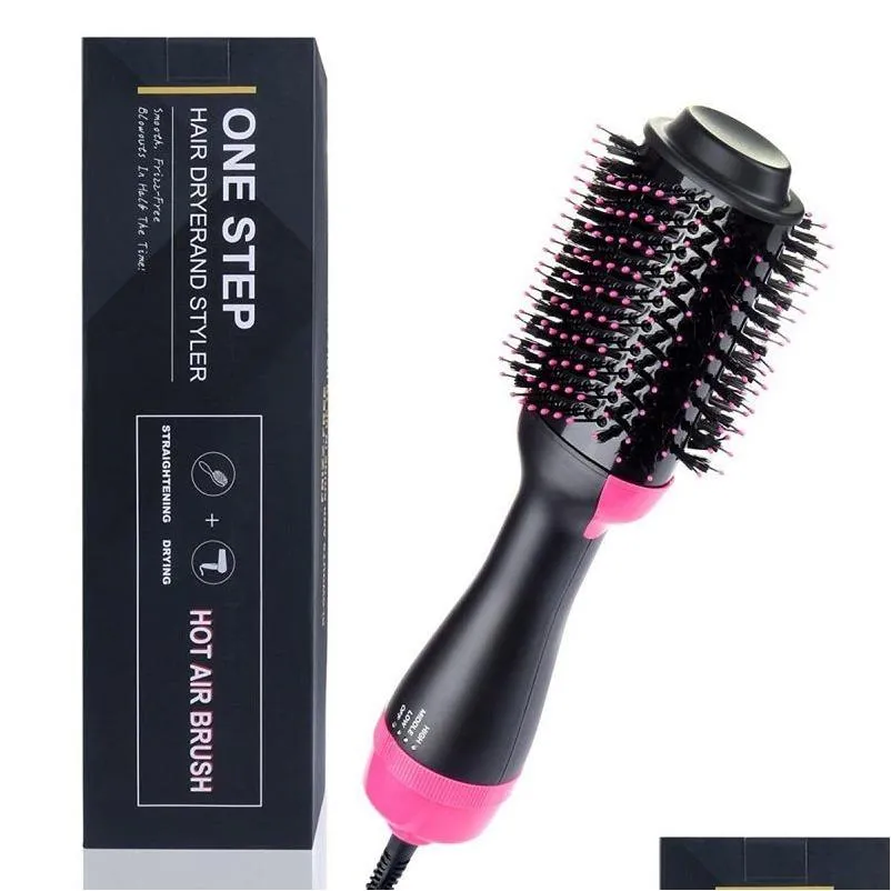 Spazzole per capelli One Step Asciugacapelli Spazzola e volumizzante Piastra per capelli Bigodino Salon 4 in 1 Rullo Elettrico Calore Aria Arricciacapelli Pettine Dhrkn