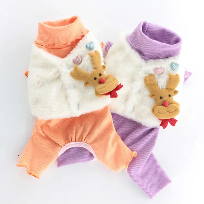 Vêtements de chien Vêtements d'hiver pour animaux de compagnie Barboteuses Vêtements de chien de Noël Combinaison Chiot Poméranie Bichon Frise Caniche Schnauzer Costume de chien Tenues 231205