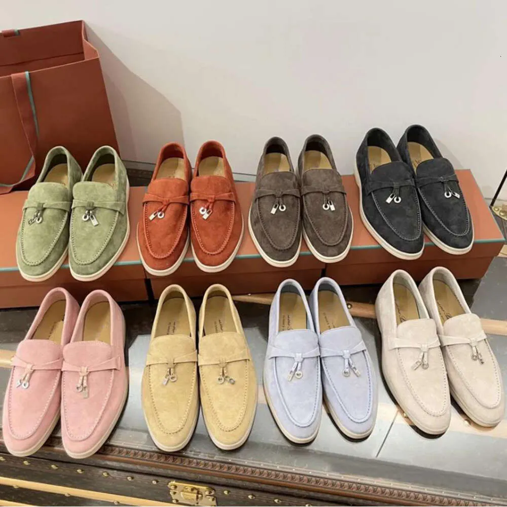 Loro Pianas Chaussures Casual Hommes Femmes Mocassins Plat Bas Haut En Daim En Cuir De Vache Oxfords Chaussures De Créateur Mocassins Mocassins Slip Baskets Chaussures Habillées Eur 35-45