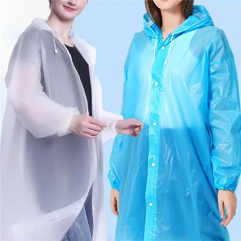 Regenjassen 1 PC Volwassen Waterdichte Regenjas Herbruikbare EVA Regenponcho Voor Kinderen Meisjes Vrouwen Transparant Clear Regenkleding Pak Student