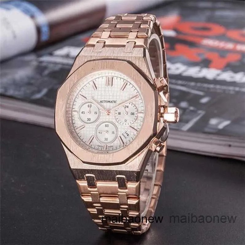 Luksusowy zegarek APS 18K Rose Gold Royal Oaks Watches Swiss Ruch Ruch Oryginalne pole z logo Wszystkie tarcze Working Mens Automatyczne zegarki stopwatch 42 mm 15J6