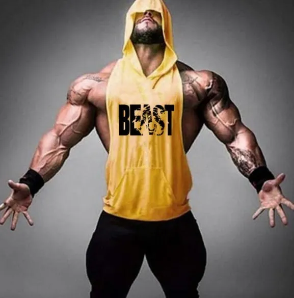 Men's T-Shirts Sports Hooded Vest men's leisure fitness running training clothing 220630