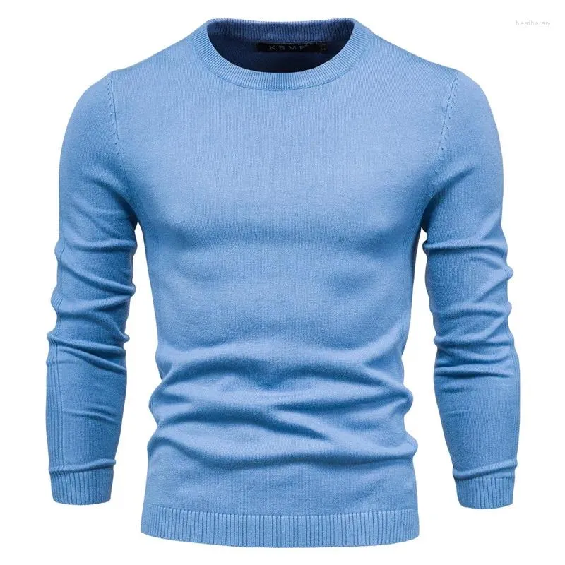 Мужские свитера, 10 цветов, свитер с круглым вырезом, утолщенный тонкий свитер, вязаный топ, осень и зима