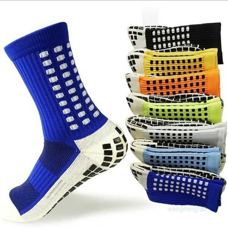 Chaussettes pour hommes Bonneterie Football Soccer Grip Mid Tube Dieu collé Anti Slip Résistant à l'usure Chaussettes de sport 9ryx