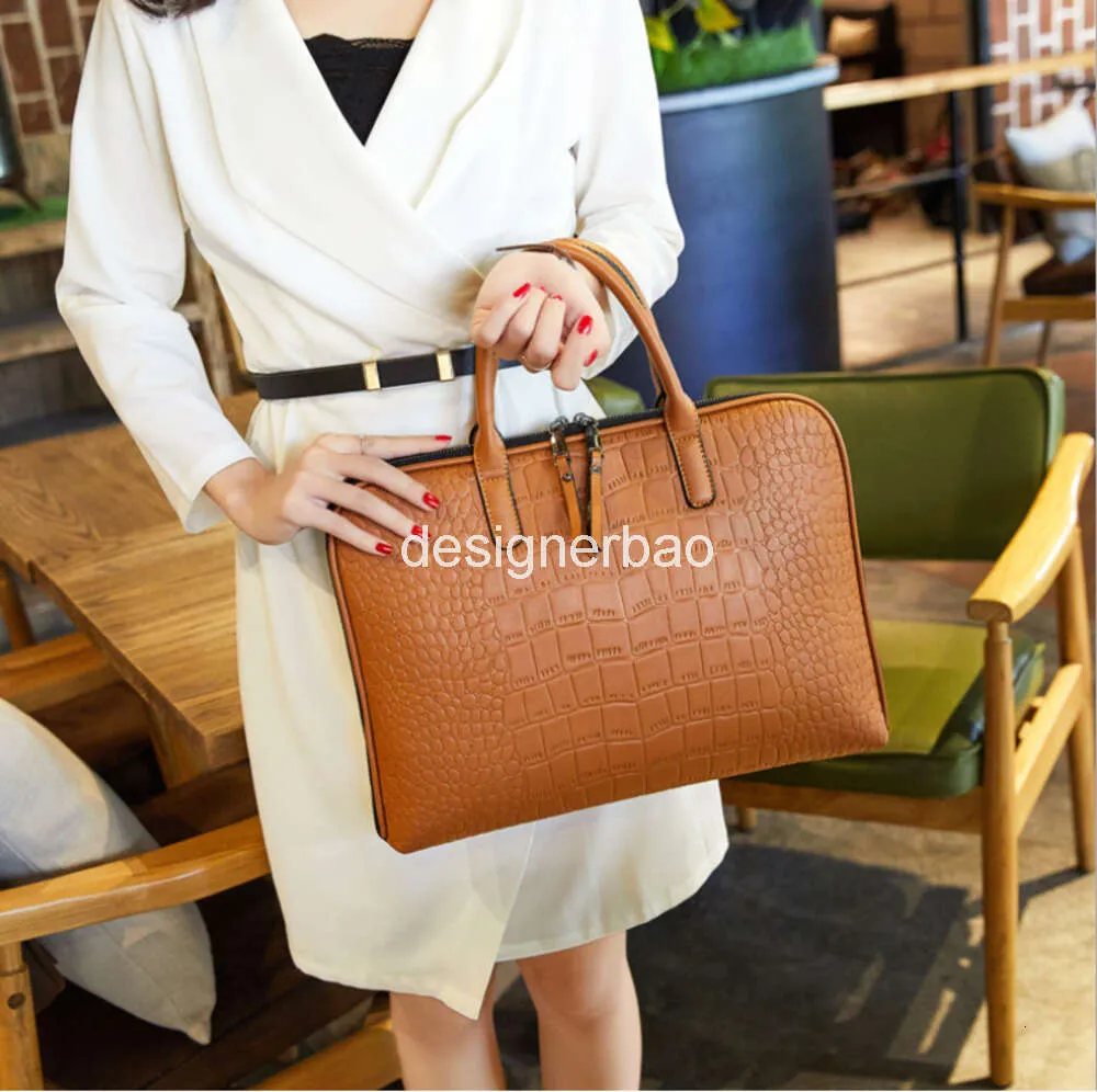 2021 Business Damen Aktentasche Leder Handtasche Frauen Totes Zoll Laptop Tasche Schulter Büro Taschen Für Weibliche Aktentaschen