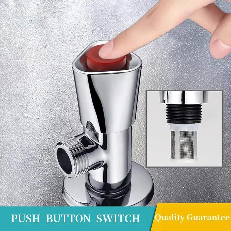 Angle s Bathroom Antiexplosion Thicken Toilet Triangular Copper Push Button Switch Wall Mounted for Sink 231205