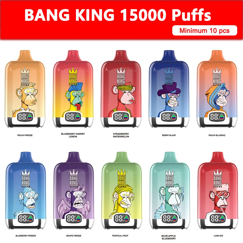 Original Bang Digital Box 15000 Puffs Vapes Pod Einweg-Vape-Stift 0/2/3/5 % E-Zigarette mit 650 mAh wiederaufladbarem Akku 25 ml Pod Mesh Coil Vaper Vapes Einweg