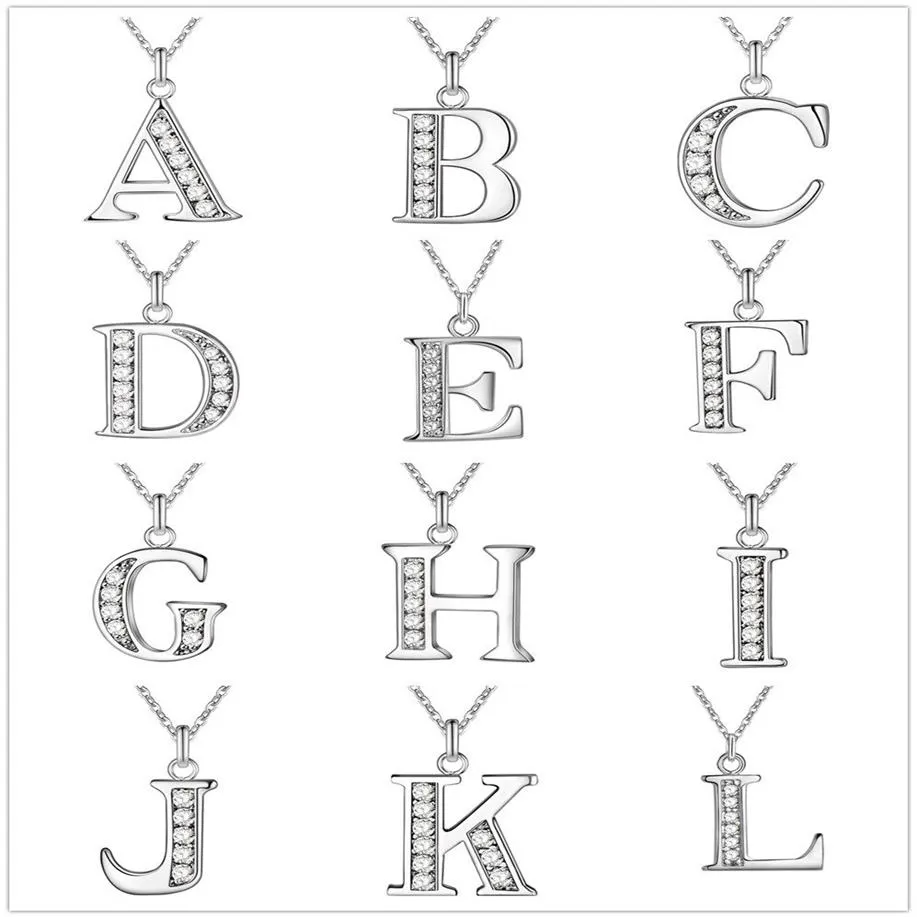 Collier en argent 925 avec lettres et diamants, 26 pièces, haute qualité, à la mode, pour la saint-valentin, vacances 262u