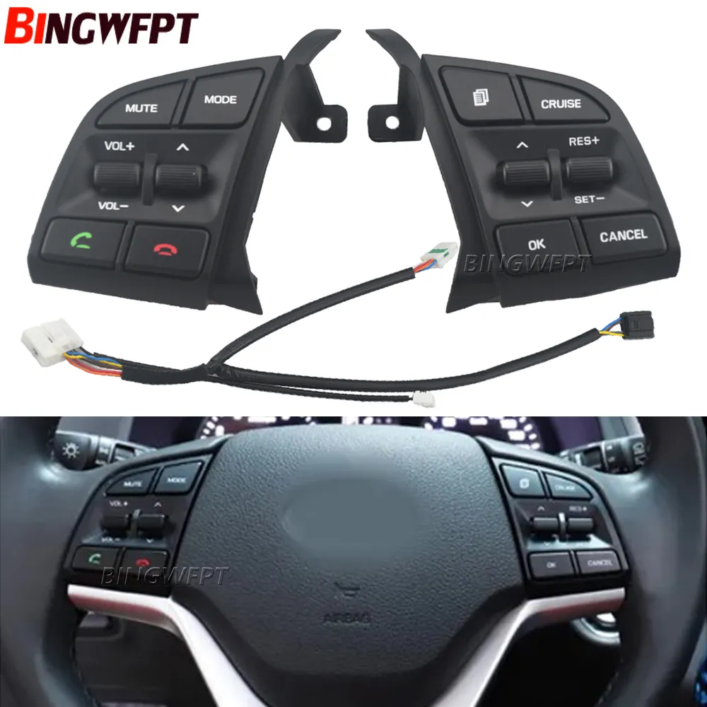 Per Hyundai Tucson 2015-2019 Volante Pulsanti di Controllo di Crociera Pulsante Del Volume A Distanza Interruttori Accessori Auto 96710D3500