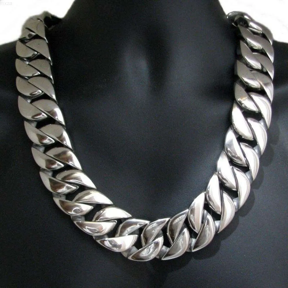 Light Jewelry Factory Price 25mm Width Sterling Silver 925 Link Jewelry Men Hip Hop Cuban Link Chain Necklace