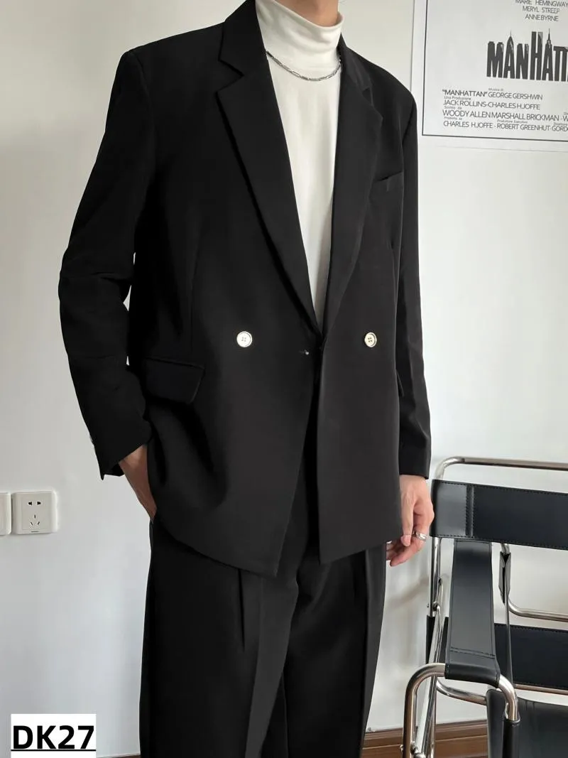 Męskie garnitury Men Costume Designer Suit luźne dopasowanie dwuczęściowy zestaw biznesowy swobodny stroje dopasowywanie mody