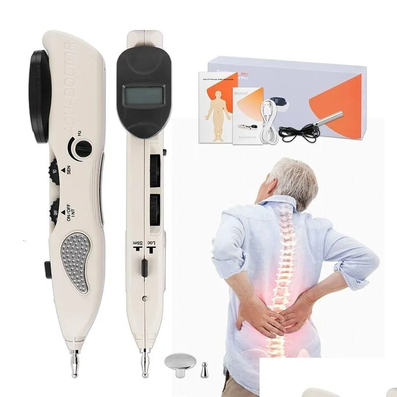 Massageador de costas Masr Caneta de acupuntura eletrônica Tens Point Detector Acupuntura Mas Pain Therapy Meridian Energy Muscle Stimator 230303 Dhkzv