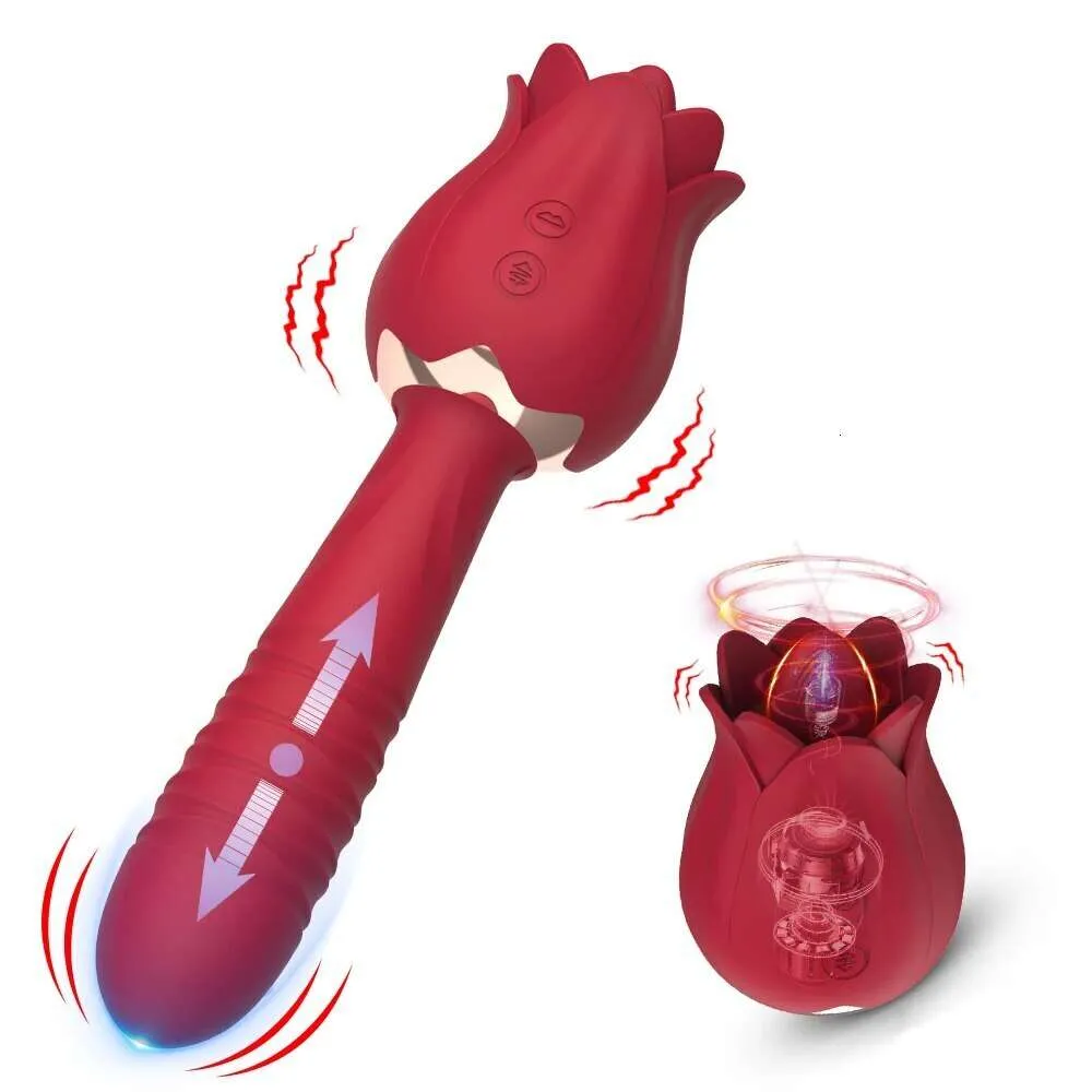 Seksspeeltje Massager Rose Vagina Zuigen Vibrator Intiem Goed Tepelzuiger Oraal likken Clitoris Stoten Stimulatie Krachtig speelgoed voor vrouwen
