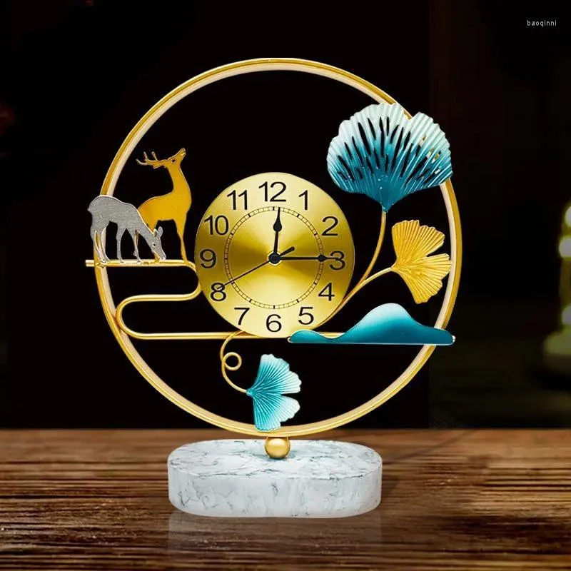 Table Clocks Chinese Style Sitting Desk Clock Desktop Placement Household Decorative And Watches Living Room Bedroom Study