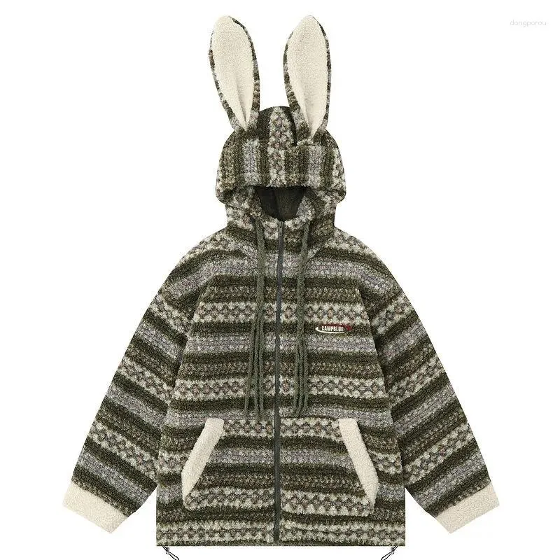 Damen-Trenchmäntel, hochwertige weiche Lammwolle, Fleece, warmer Wintermantel, lose niedliche Cartoon-Kapuzenjacke, Oberbekleidung für Damen und Mädchen