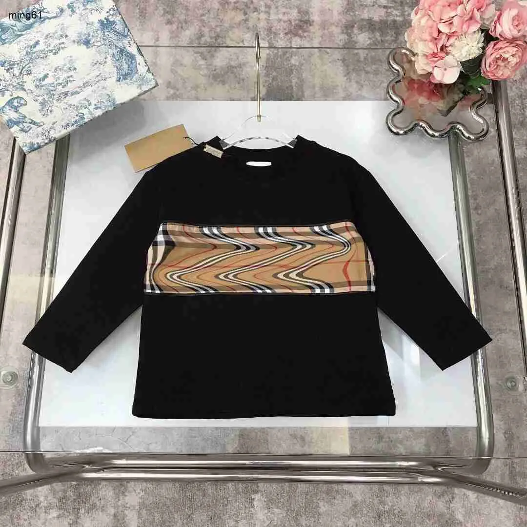 Marka Tasarımcısı Bebek Hoodie Sonbahar Kids Sweater Boyut 100-160 Damalı Tasarım Yuvarlak Boyun Erkek Kız Kızlar Krover NOV25