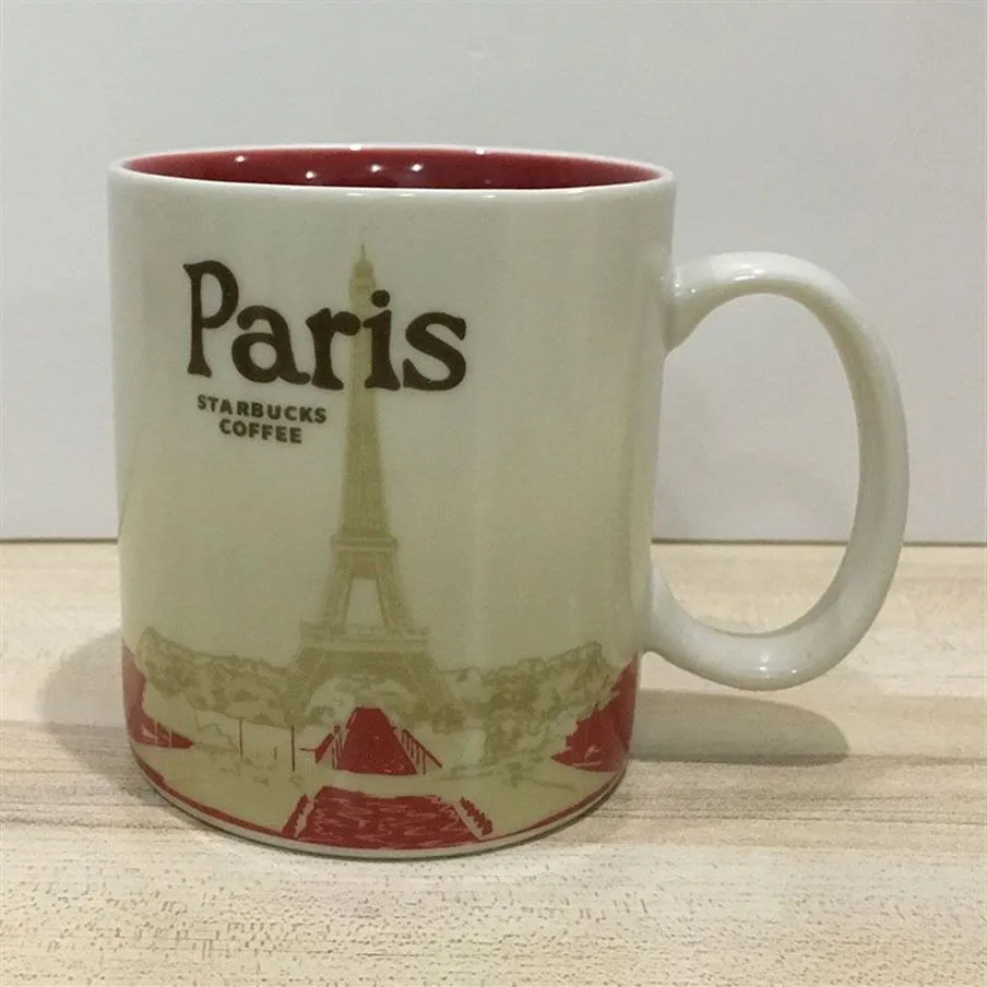 Tasse Starbucks City en céramique, capacité de 16oz, tasse à café classique, Paris City255K