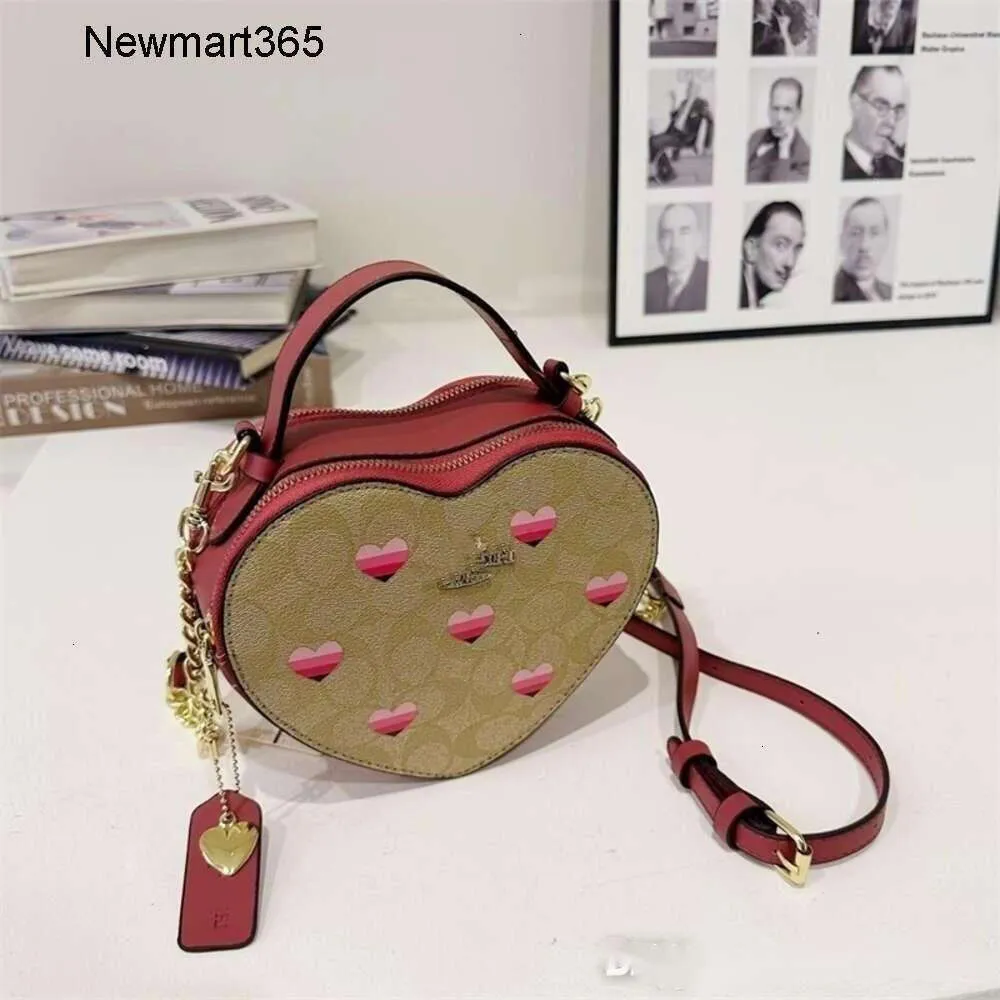 Retail New Old Flower Love Bag Designer Luxury Women Classic Logo HE Axelväskor Söt hjärta rand Crossbody Purse Woman Handväska plånbok 10 färger