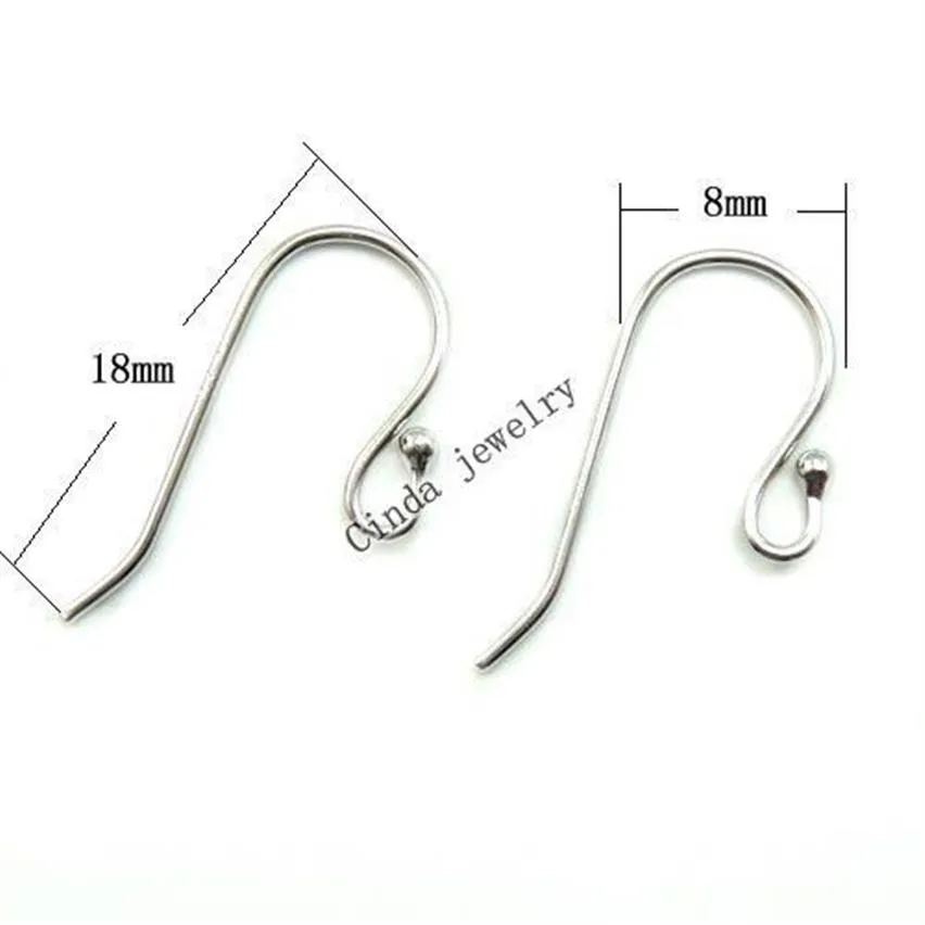 10pairs Lot 925 Sterling Silver Earring Hooks Hitta för DIY Craft Fashion Jewelry Gift 18mm W045330Z
