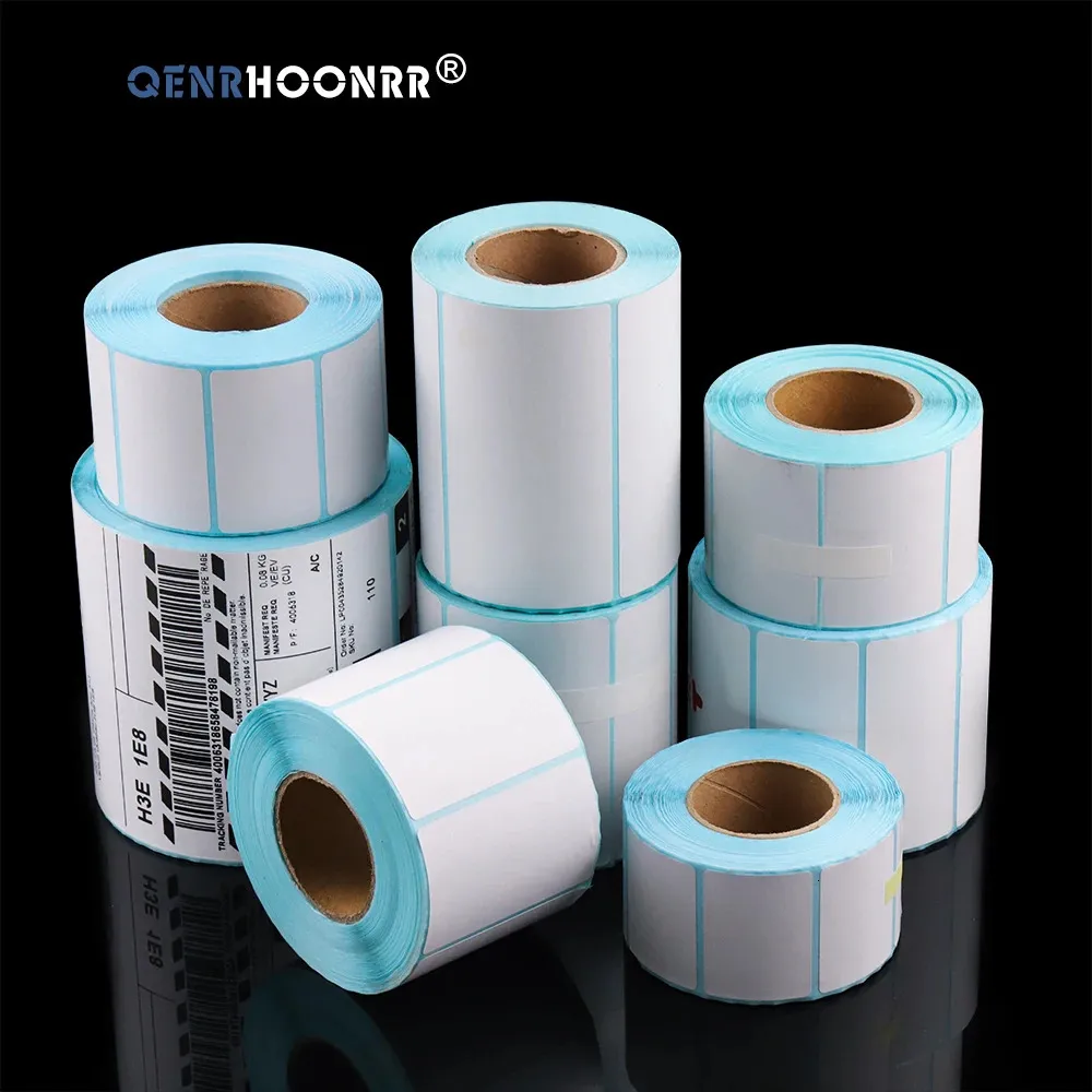 Lable Paper Thermal Label Sticker Paper Supermarket Pris Tom Streckkodetikett Direktutskrift Vattentäta utskriftsmaterial 800 st/Roll Lim 231205