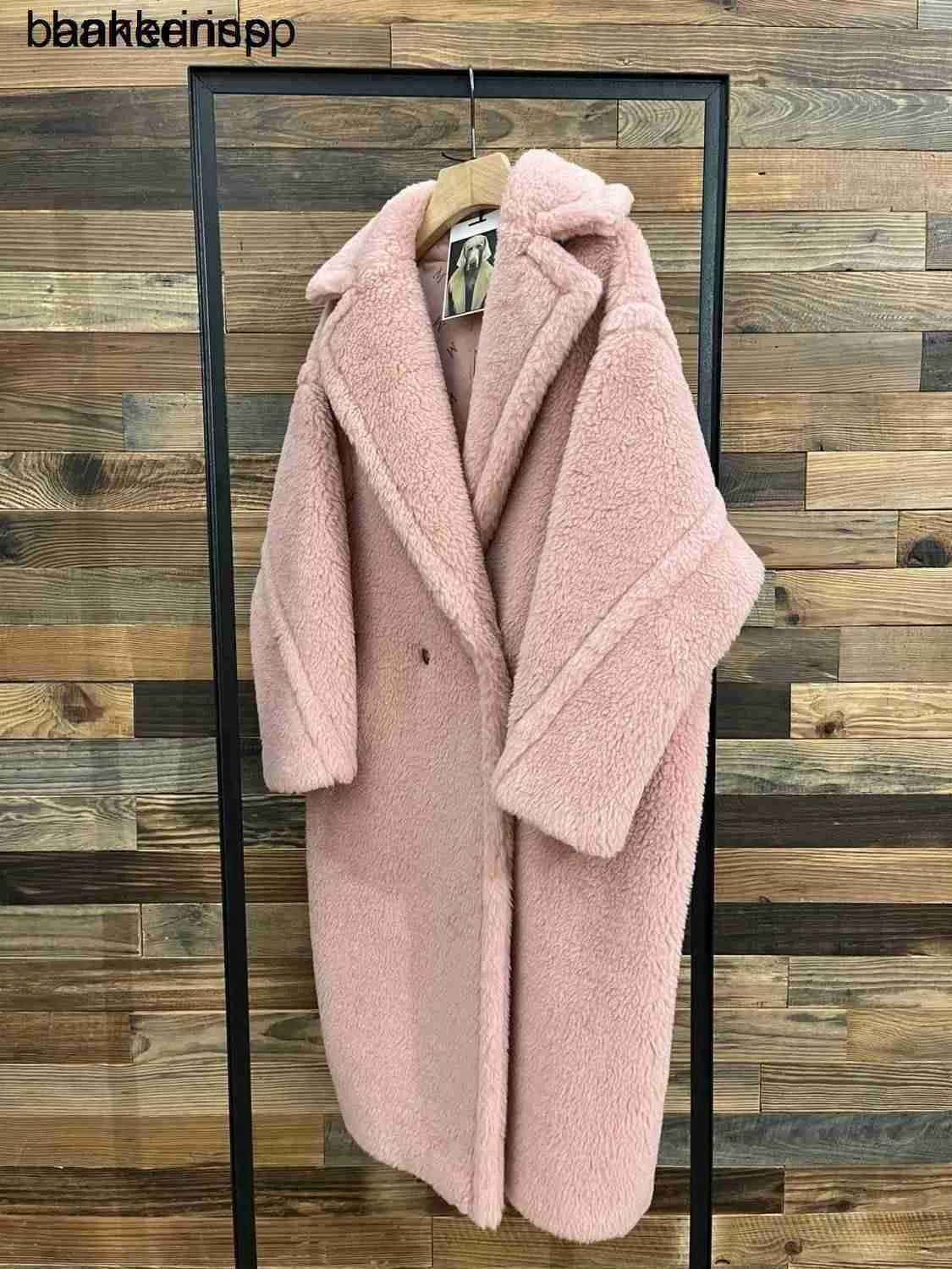 Abrigo de lujo Abrigo de alpaca Maxmaras Lana Mismo material 2023 Nuevo estilo Oso Mujer Piel Partícula FleeceG6Y1