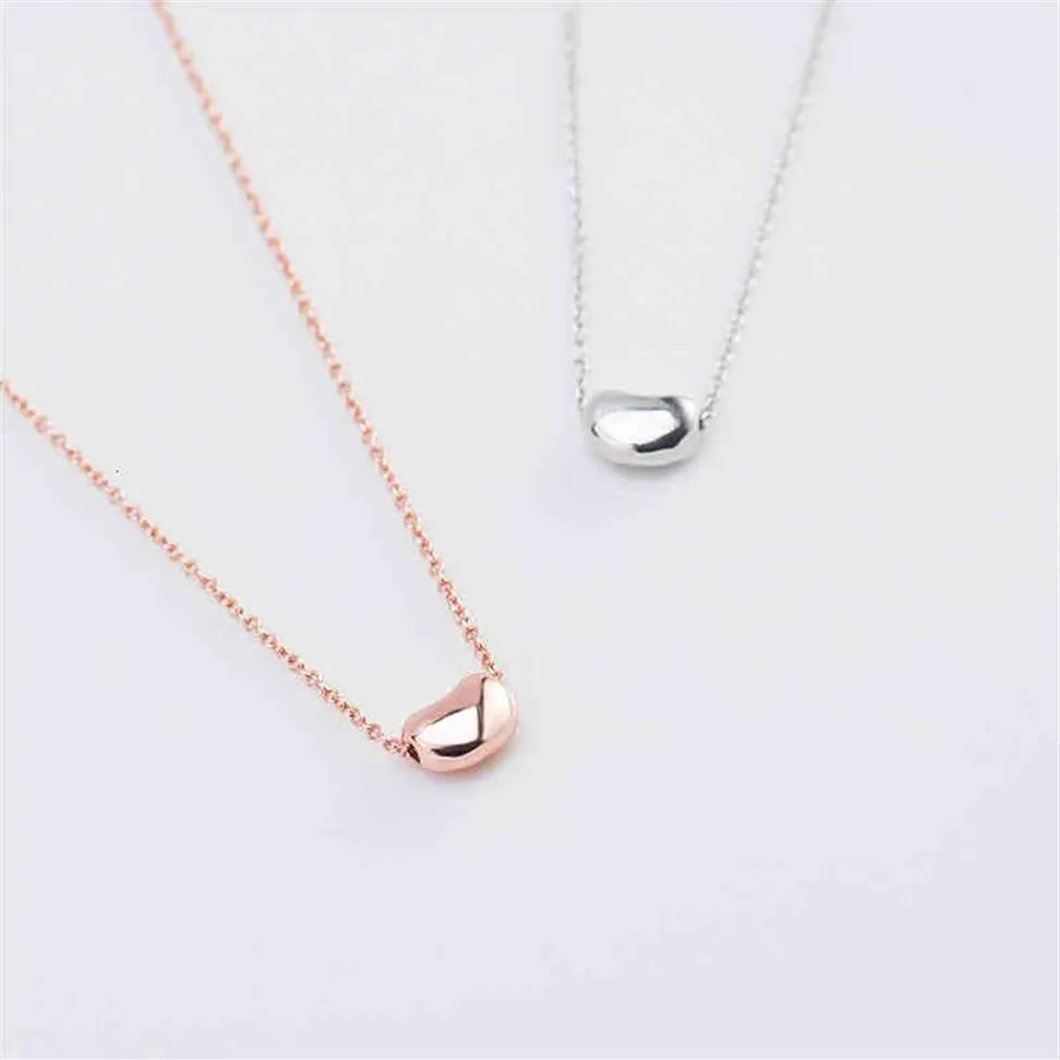 T Home S925 Sterling Silver Necklace قلادة أنثى Pea Acacia Bean Silver Clavicle294U