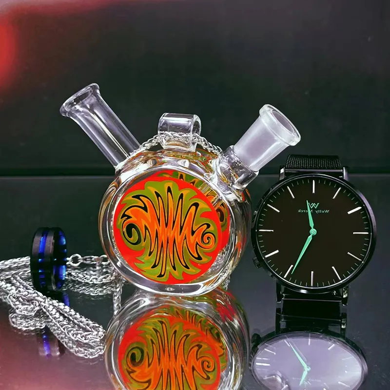 Groothandel Mini Ketting Dab Rig Bong Hand Glazen Waterleidingen Inline Perc Draagbare Beker Bong Waterpijp Gemakkelijk mee te nemen Goedkoopste fabrieksprijs