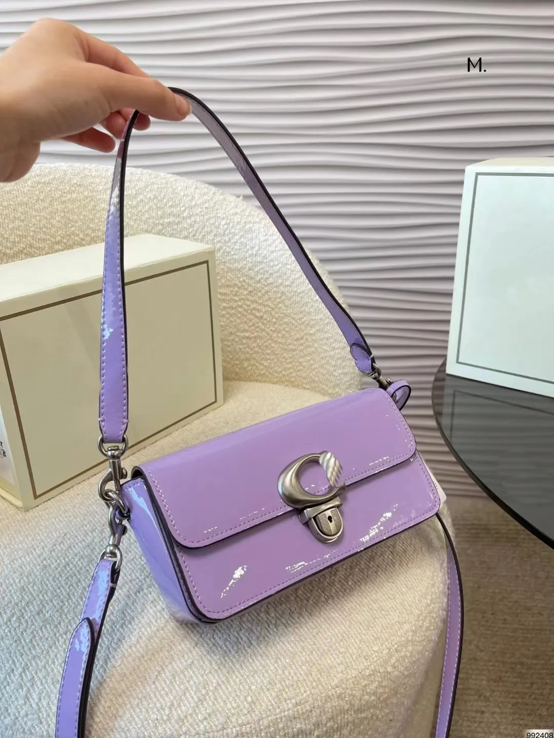 Składana torba crossbody, mini modna torba damska, torba na ramię, luksusowa torba na dużą pojemność, wysokiej klasy designerska torba, portfel, torba na telefon komórkowy, skóra patentowa o produkcie 23