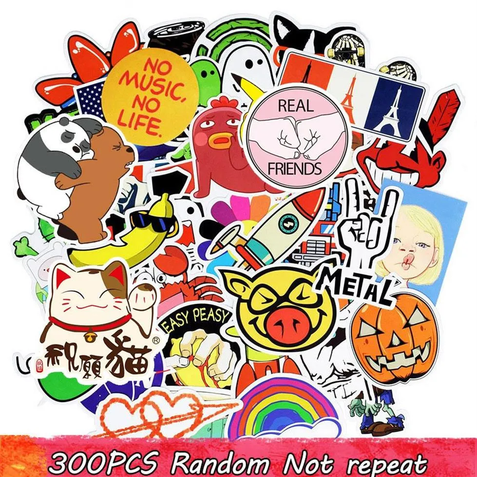 DIY Stickers Poster Duvar Çıkartmaları Çocuklar İçin Odalar Ev Dekoru Etiketinde Dizüstü Bilgisayar Kaykay Bagaj Duvar Çıkartmaları Araba Sticker 300PCS209Z