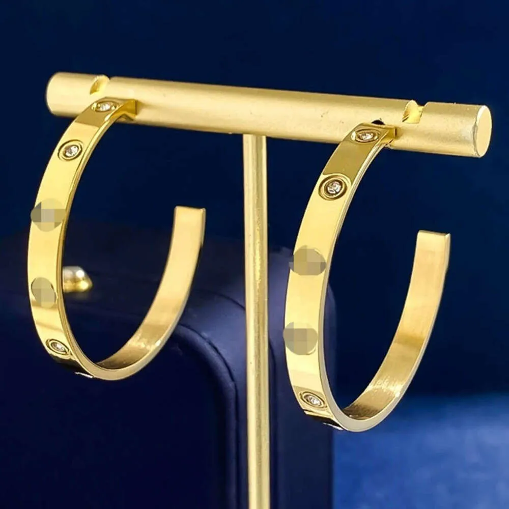 Titanyum çelik 18K Gül Altın Tasarımcı Küpe Saplama Moda Kadın Küpe Mücevher Hediyeleri Ocak Lüks Numaralar Küpe Tasarımcısı Kadınlar Oorbellen Takı