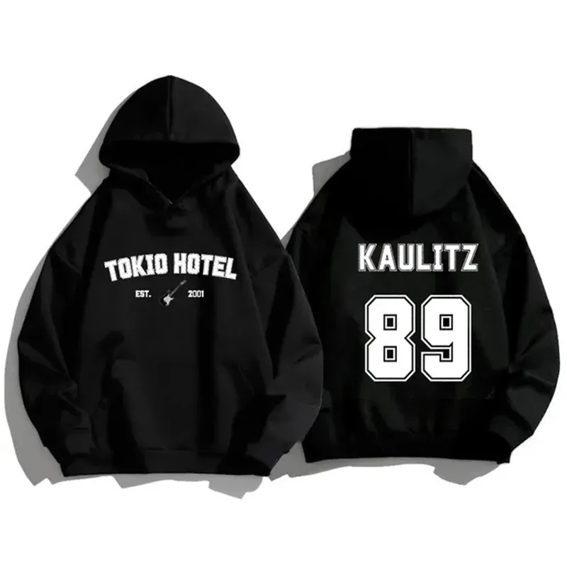 Мужские толстовки с капюшоном Tokio el Unisex Хлопковая толстовка с капюшоном Kaulitz Модная флисовая роскошная толстовка с капюшоном Простая зима-осень с принтом Мужчины Женщины Пуловер 231204