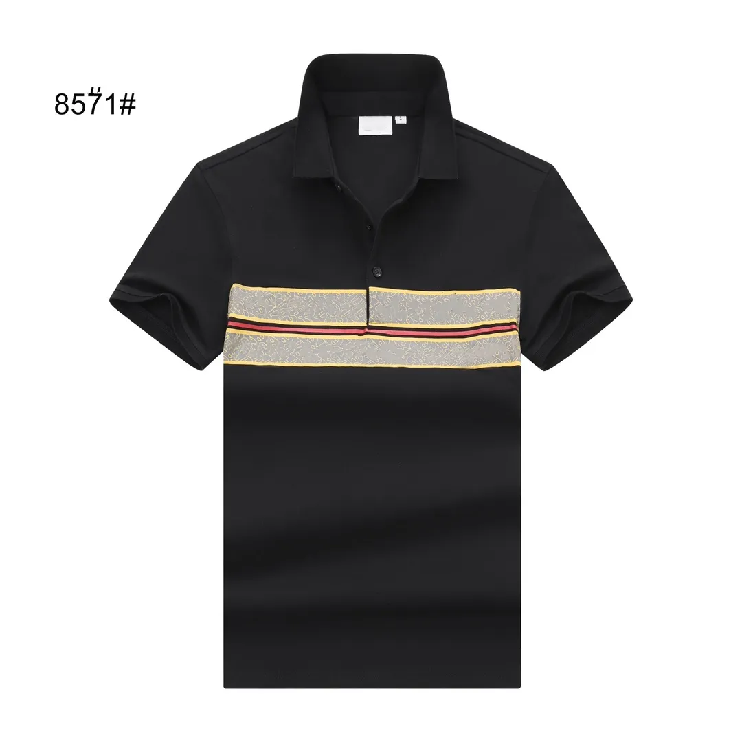 polo stile camicie manica corta antirestringimento camicie classiche con risvolto per uomo Estate 100% cotone Polo da uomo T-shirt est LOGO Stampa Moda Abbigliamento camicia Trend Manica corta